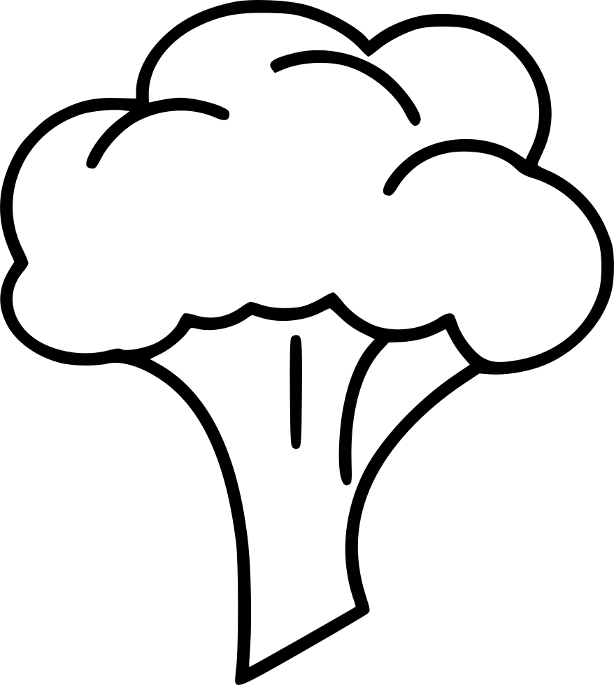 Broccoli Comments - Line Art Clipart (878x980), Png Download