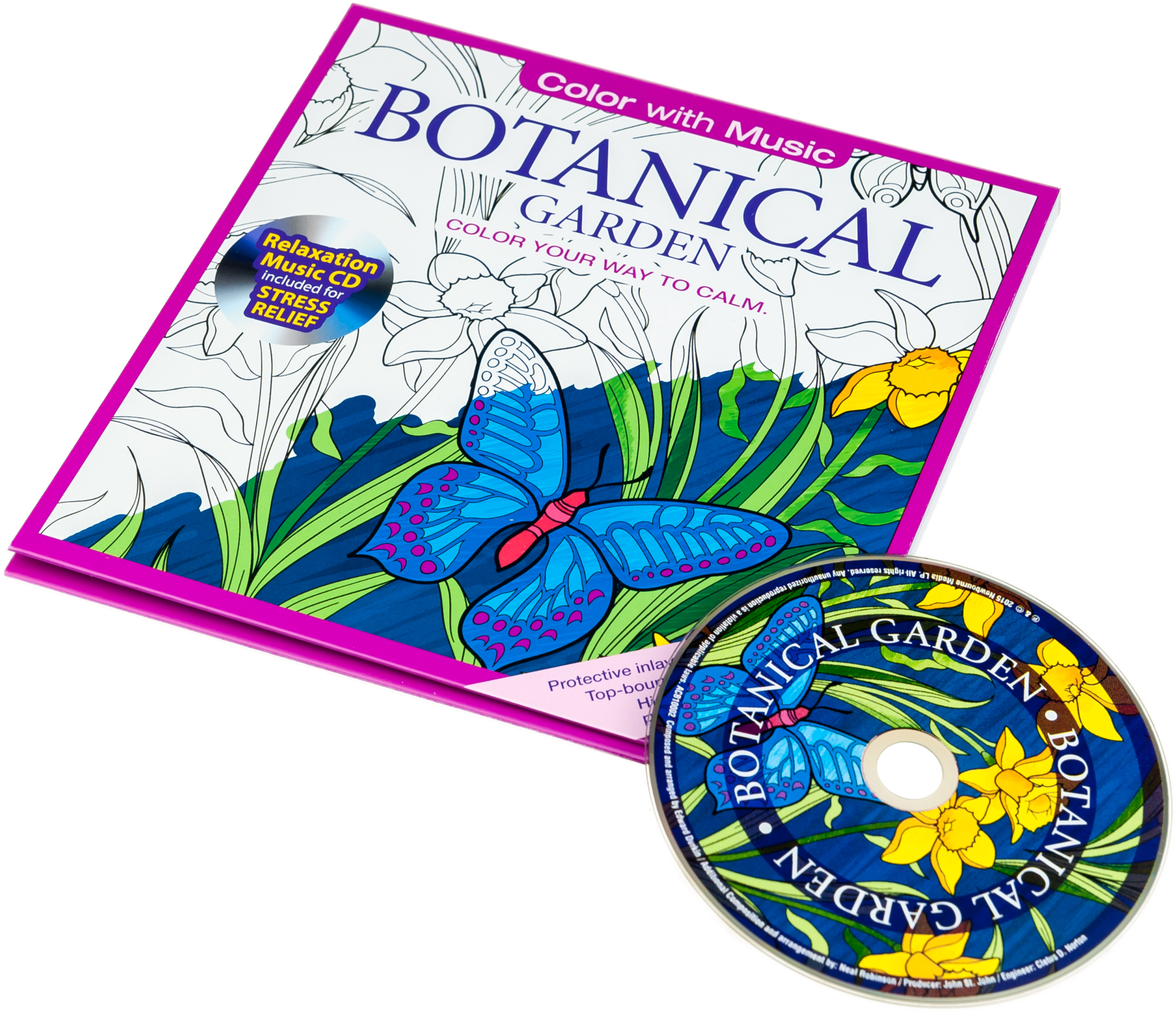 Color With Music Botanical Garden Adult Coloring Book - Botanical Garden: Color Your Way To Calm [book] Clipart (2048x1764), Png Download