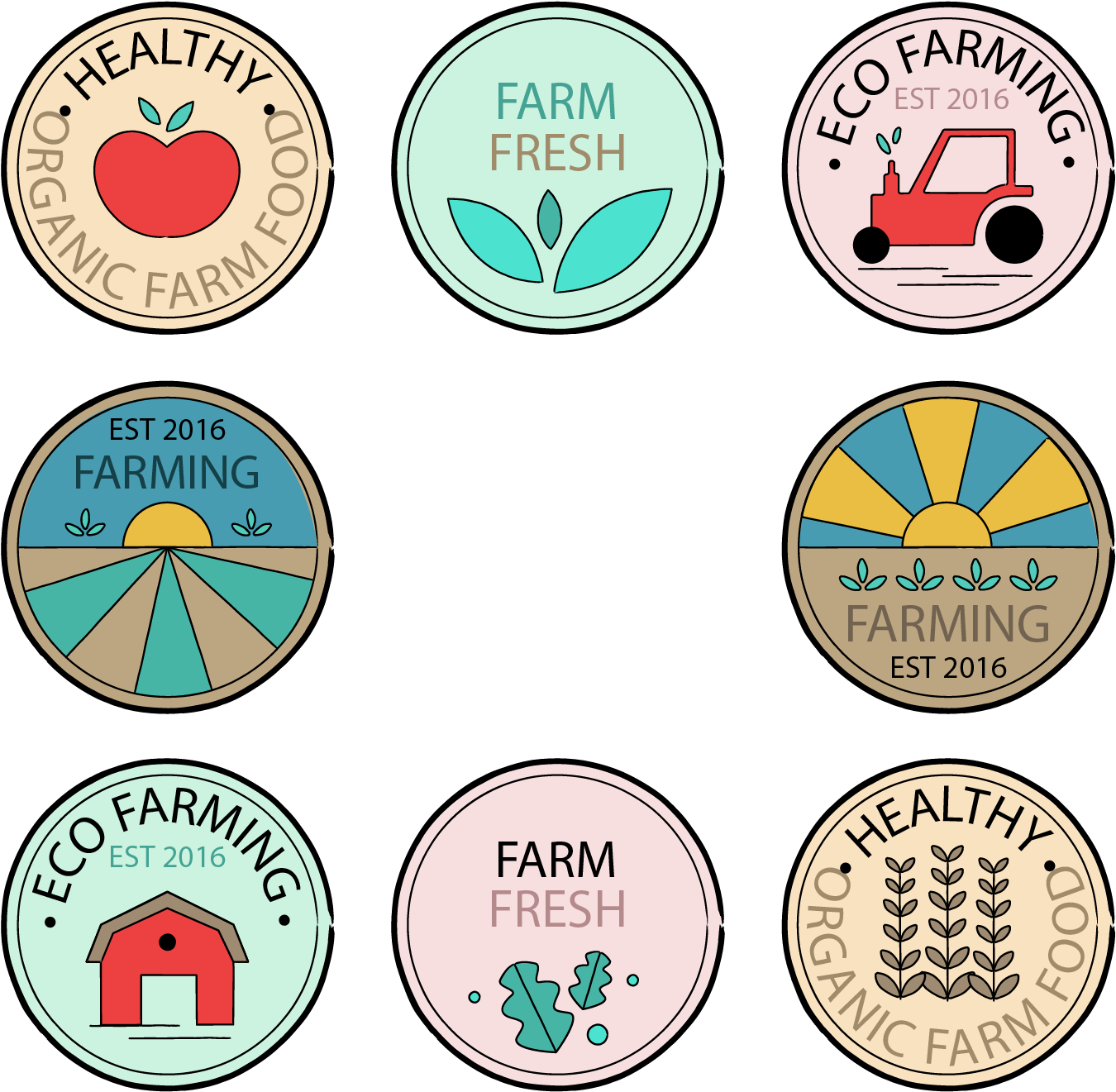 Fruit Farm Logos Clipart (1584x1425), Png Download