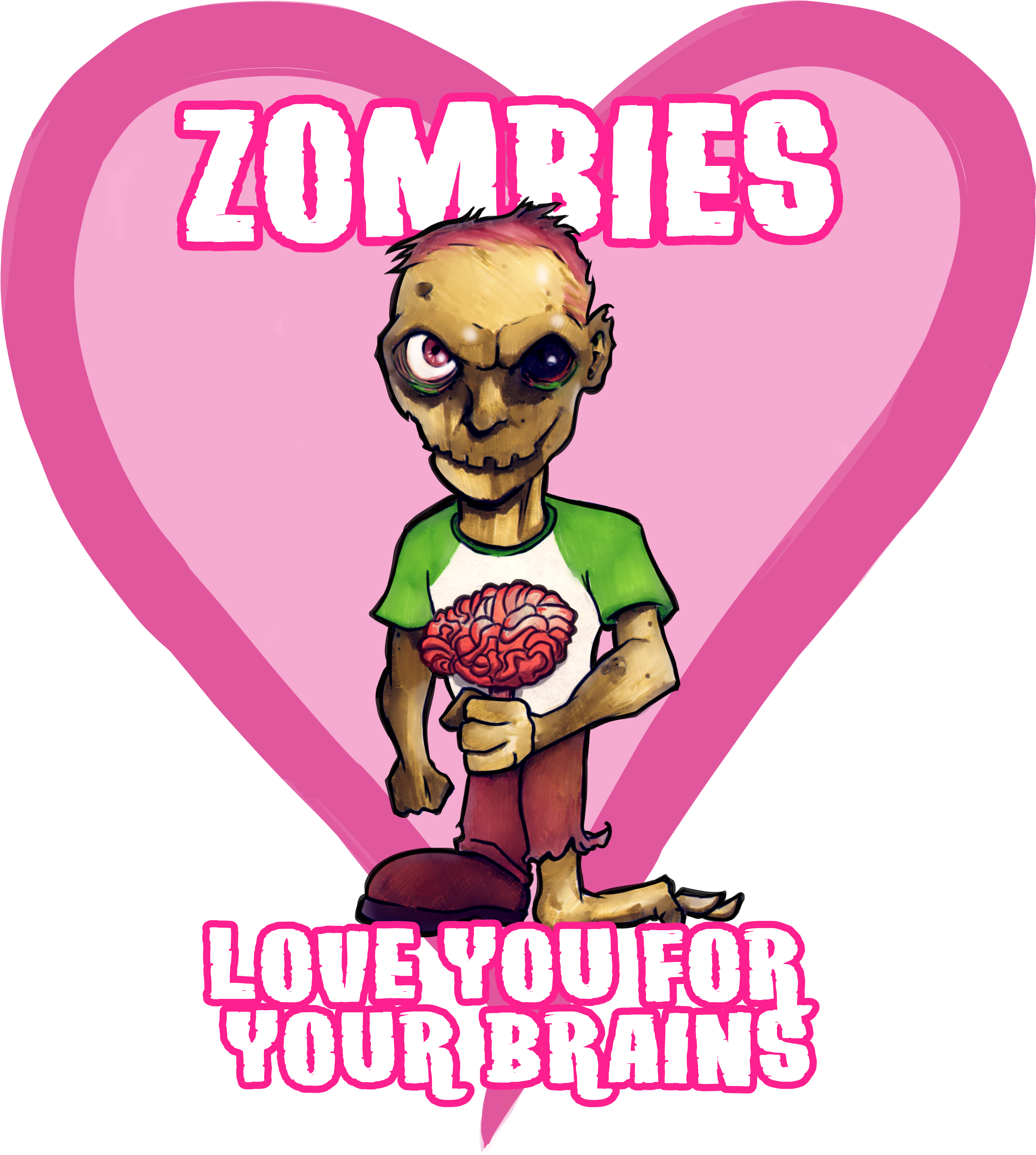 Image Of Zombie Love T-shirt - Shirt Clipart (4347x4822), Png Download