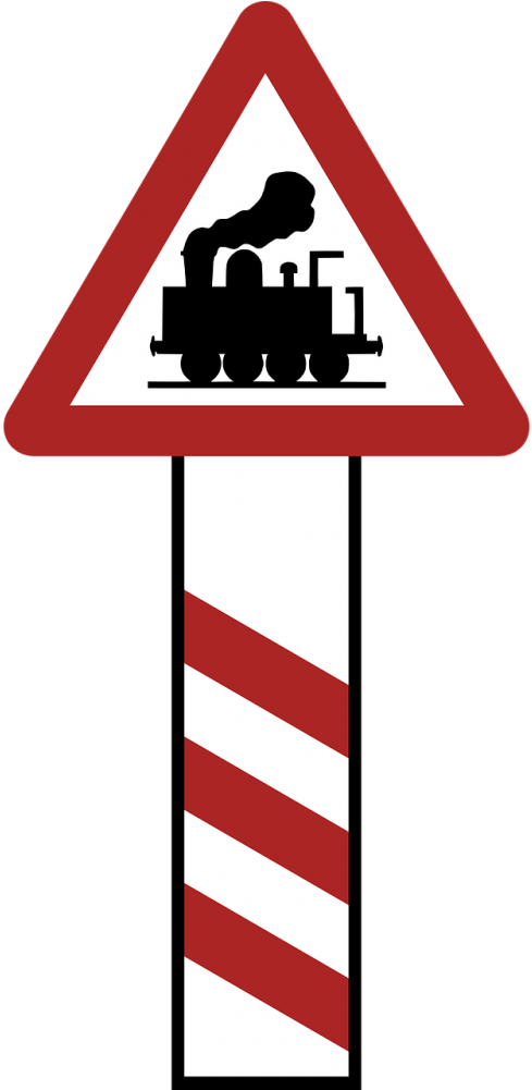 Warning,railway Crossing,road - Eisenbahn Clipart (500x1000), Png Download
