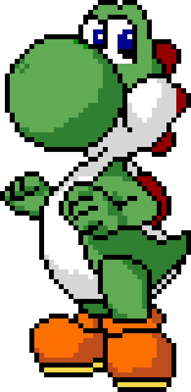 Yoshi - Pixel Art Yoshi Clipart (390x800), Png Download