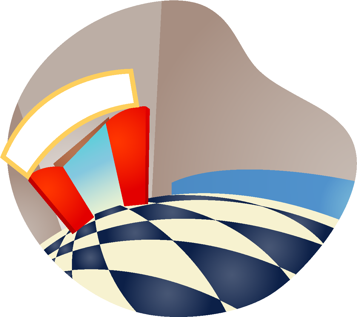 Vector Dibujado A Mano La Puerta De La Ciudad Minimalista - 卡通 Clipart (1772x1378), Png Download