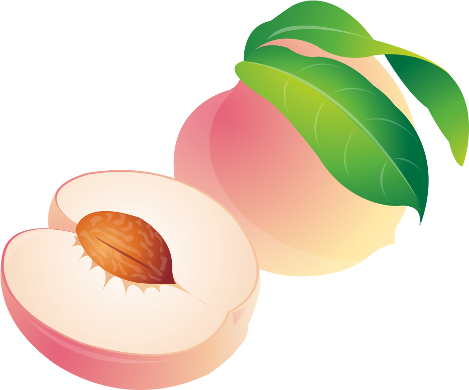 Peach Cartoon Clipart (1000x1000), Png Download