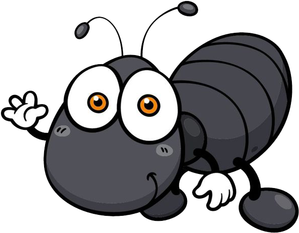 Cockroach Insect Cartoon Illustration - Black Ant Cartoon Clipart (600x535), Png Download