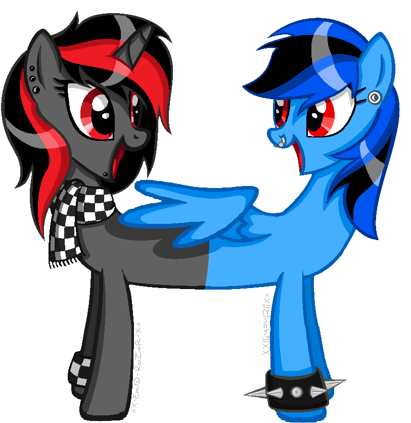 Pony Fusion Collab By - Emo Pony Clipart (828x864), Png Download