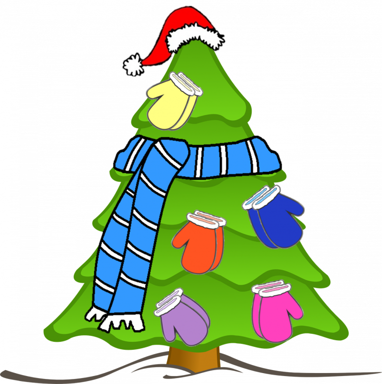 Scarf Hat Mitten Tree Clip Art Car Pictures Car Canyon - Christmas Tree - Png Download (768x773), Png Download