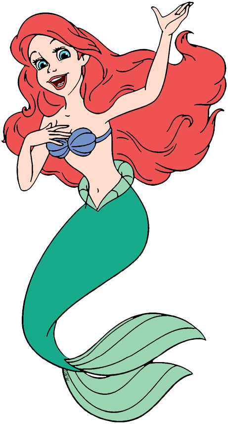 Ariel Singing - Mermaid Clipart (461x856), Png Download