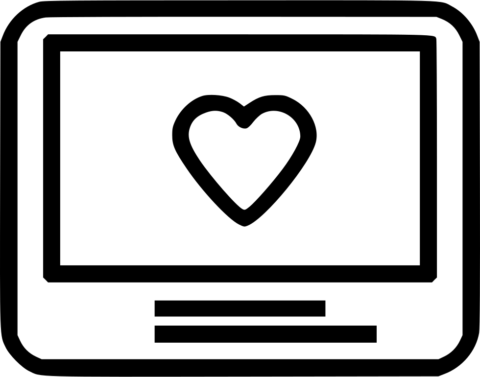 Love Heart Screen Monitor Comments - Television Clipart (980x770), Png Download