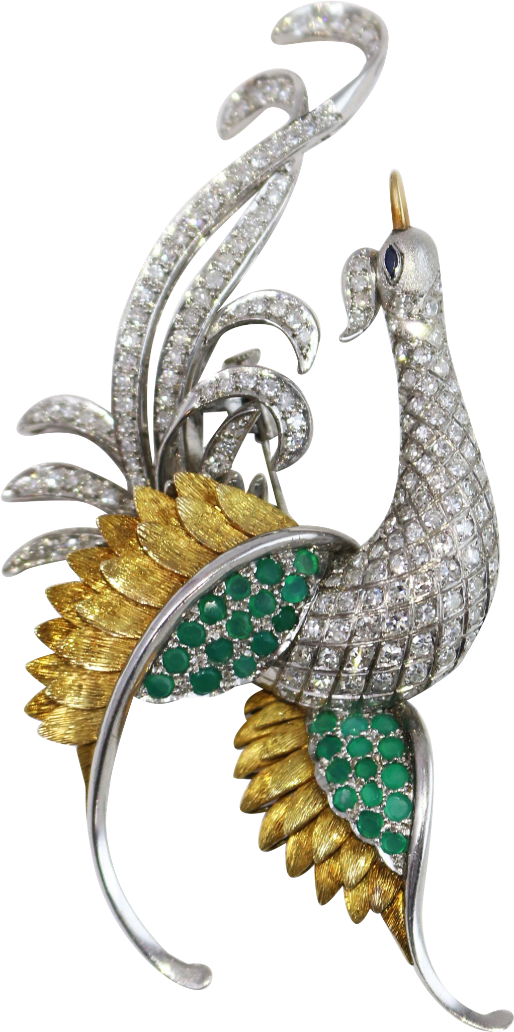 Fine 18k White Gold Peacock Diamond And Chalcedony - Jewellery Clipart (2048x2048), Png Download