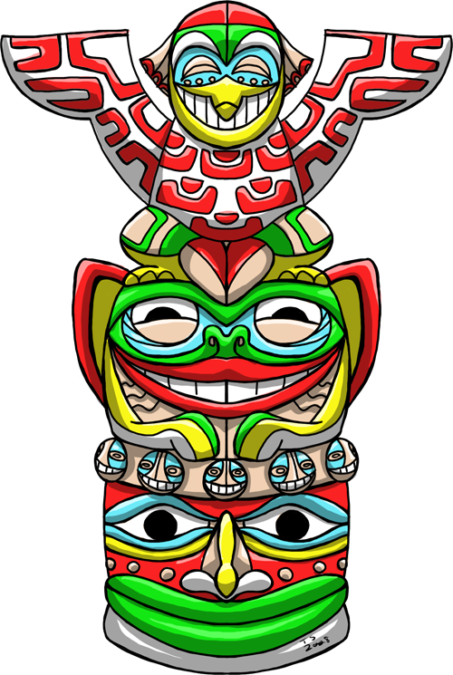 Pole Art Clip Transprent - Happy Totem - Png Download (500x745), Png Download