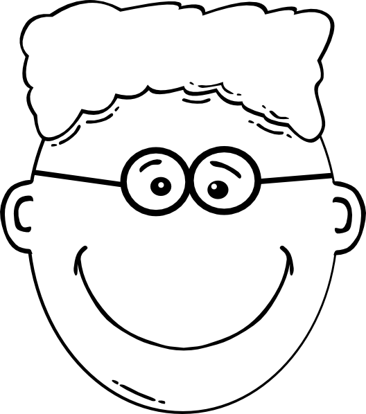 Picture Stock Boy Flat Top Glasses - Cartoon Boy Face Clipart (528x598), Png Download