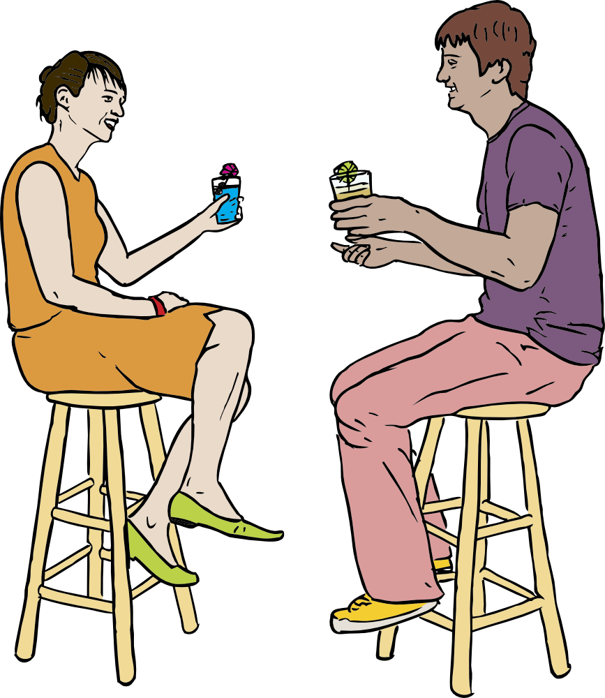 Clip Art Details - Couple In Bar Cartoon - Png Download (867x1000), Png Download