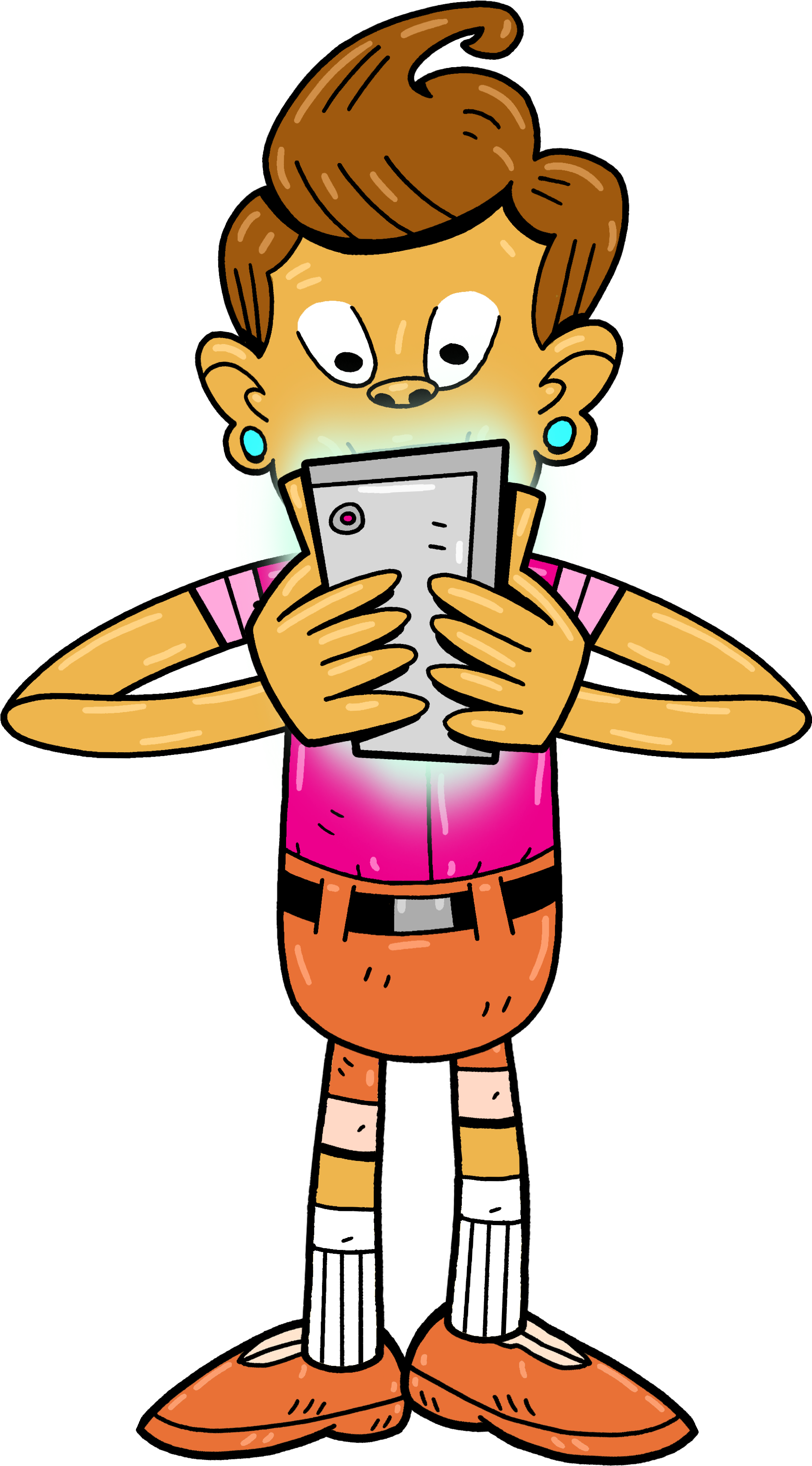 Texting Person, Textingus Idiotus - Person Texting Clipart - Png Download (1903x3432), Png Download