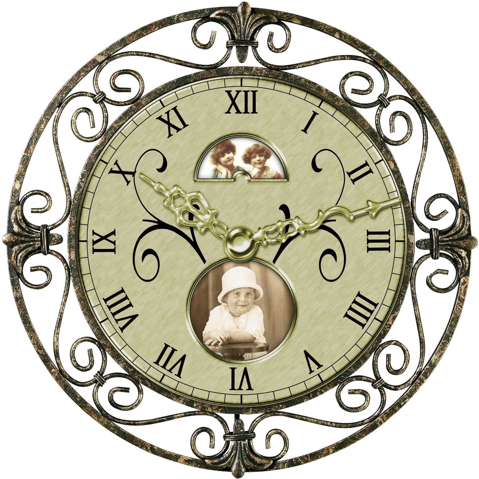 Antique Clock Clip Art N4 - Transparent Vintage Clock Png (1600x1599), Png Download