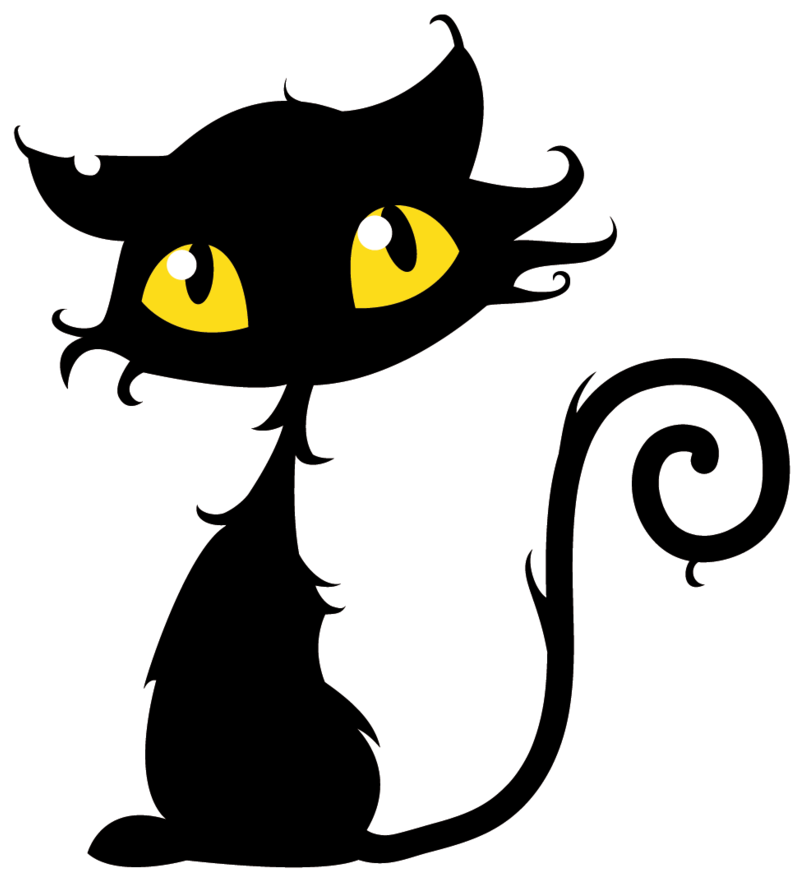 Halloween Black Cat Clipart - Halloween Black Cat Png Transparent Png (900x953), Png Download