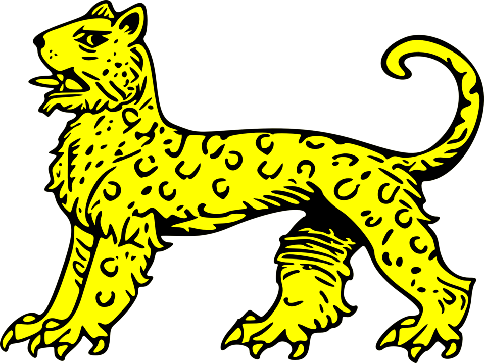 Leopard Passant - Cartoon Leopard Clipart (958x719), Png Download
