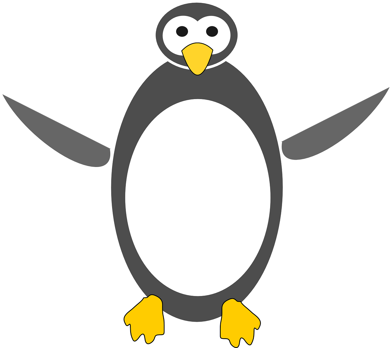 Free Vector Tux Clip Art - Penguin Cartoon - Png Download (600x533), Png Download