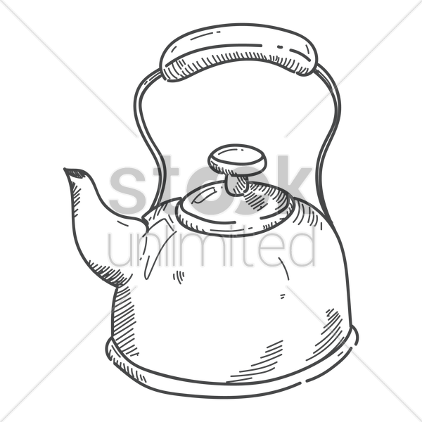 Tea Kettle Sketch Clipart Kettle Teapot - Drawing Picture Of Kettle - Png Download (600x600), Png Download