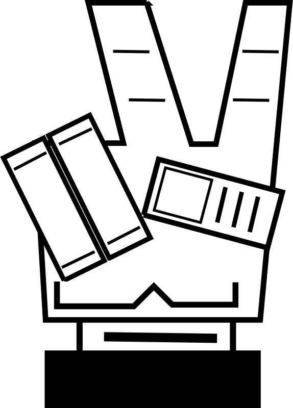 Victory Clipart Free For Download - Peace Hand Sign Retro - Png Download (574x800), Png Download