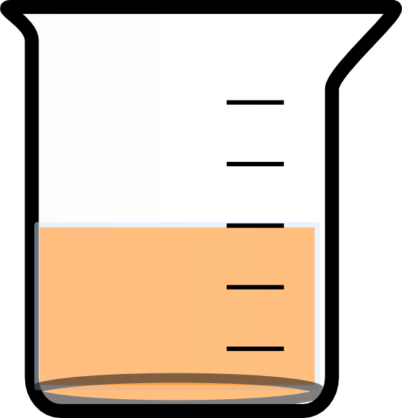 Beaker With Painted Bottom And Liquid Clip Art Beaker With Orange Liquid Png Download Full