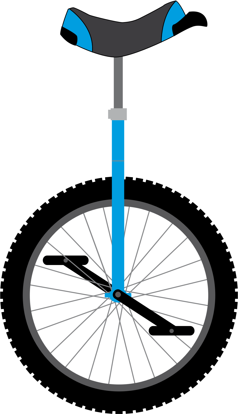 Clipart - Unicycle Clipart Png Transparent Png (969x1687), Png Download