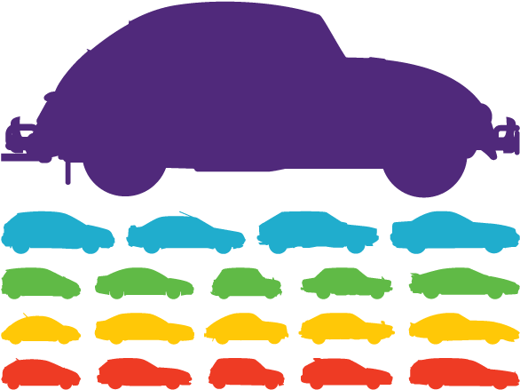 Sports Car Silhouette Clip Art - Color Silhouette Clip Art - Png Download (709x567), Png Download