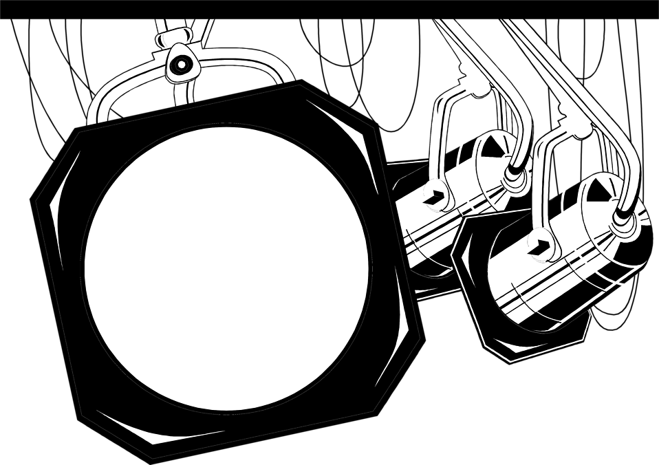 A Fashion Runway Stage Lit By A Row Of Spotlights On - Vector Graphics Clipart (958x676), Png Download