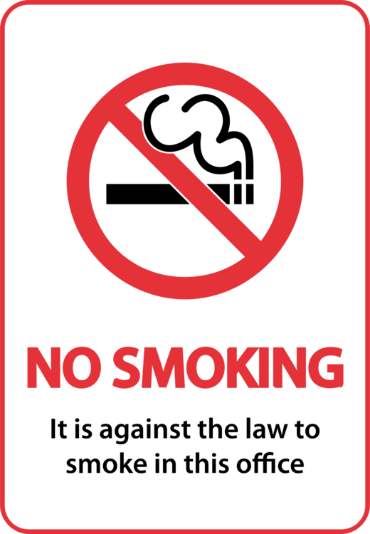 Smoking Ban Cigarette Smoke Tobacco Smoking - No Smoking Sign A5 Clipart (520x750), Png Download