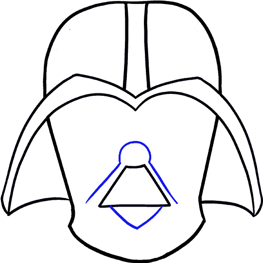 How To Draw Dart Vader - Darth Vader Mask Drawn Clipart (678x600), Png Download