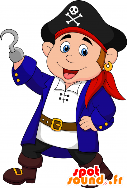 Mascot Dressed As Pirate Child - Pirate Images Cartoon Free Clipart (600x600), Png Download