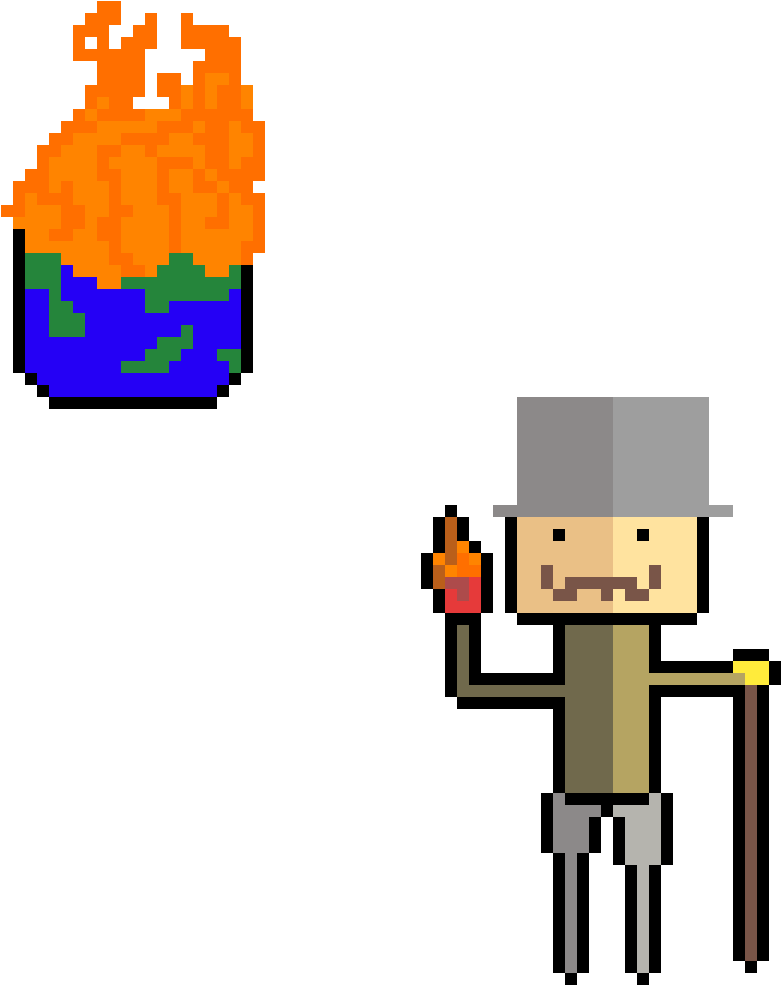 Man And World In Fire - Cartoon Clipart (1200x1200), Png Download