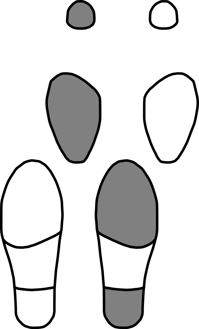Balboa Foot Positions Clipart (651x1072), Png Download