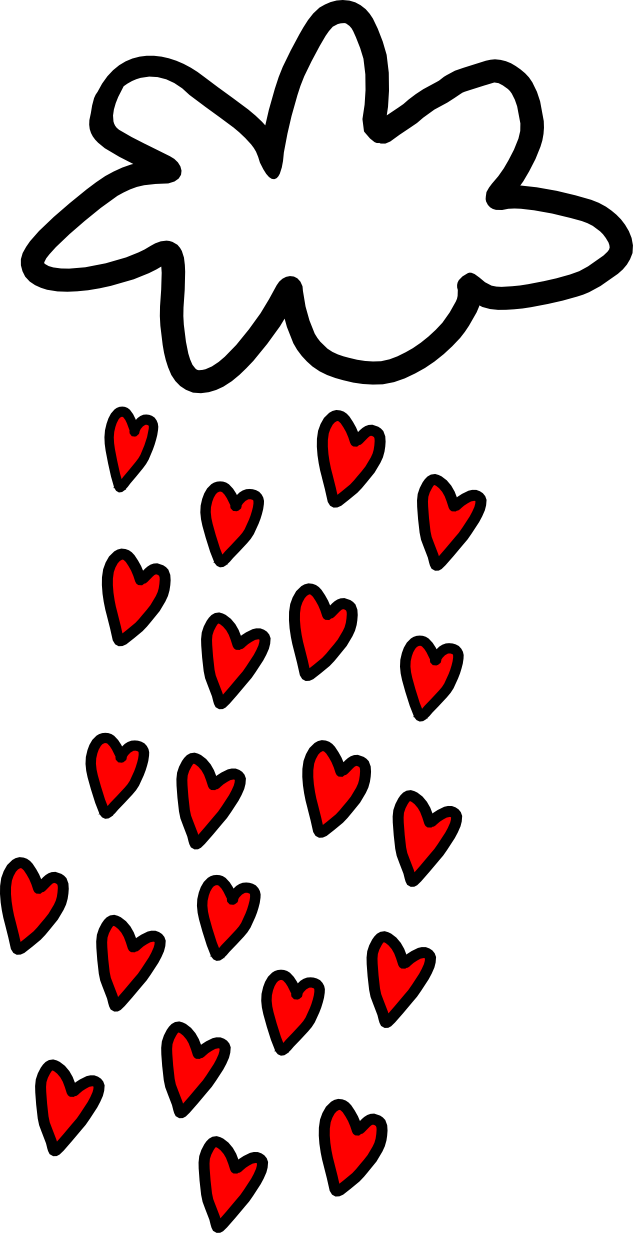 Lluvia De Corazones Rain Clipart (633x1233), Png Download