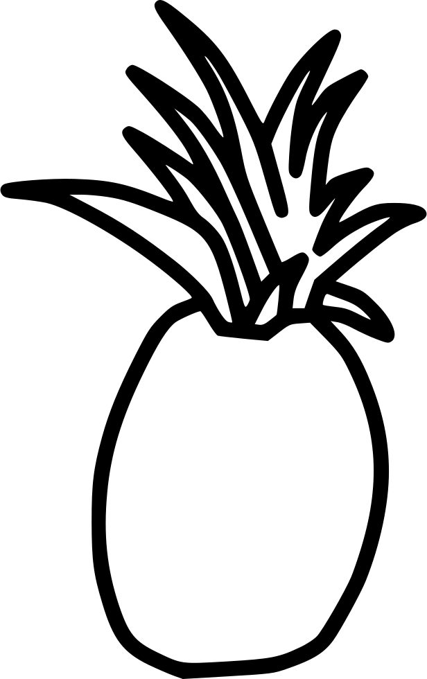 Pineapple Comments - Doodle Pineapple Png Clipart (616x980), Png Download