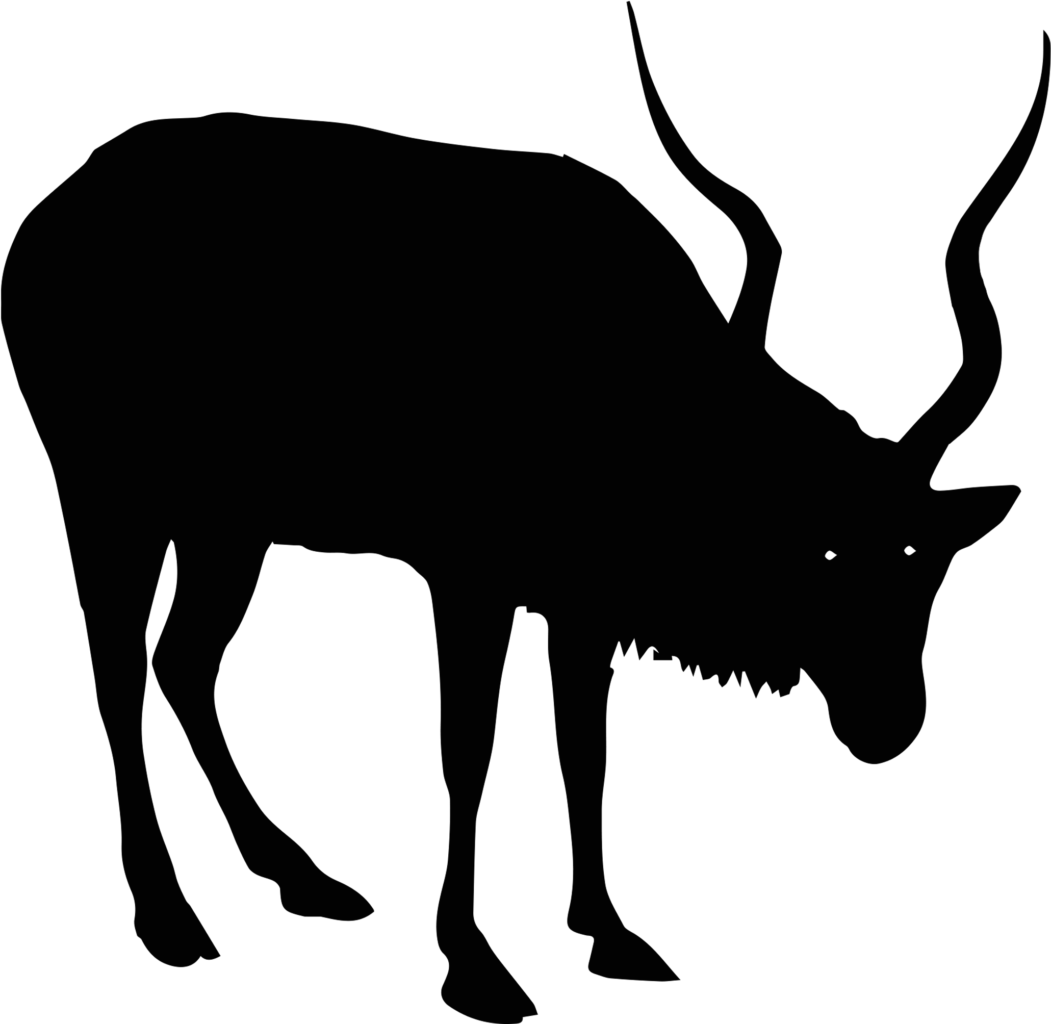 0131 Antelope Silhouettesc Free Vintage Clip Art - Png Download - Full