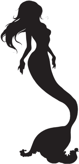 Mermaid Underwater Meerjungfrau Silhuette Black - Mermaid Shadow Clipart (604x640), Png Download