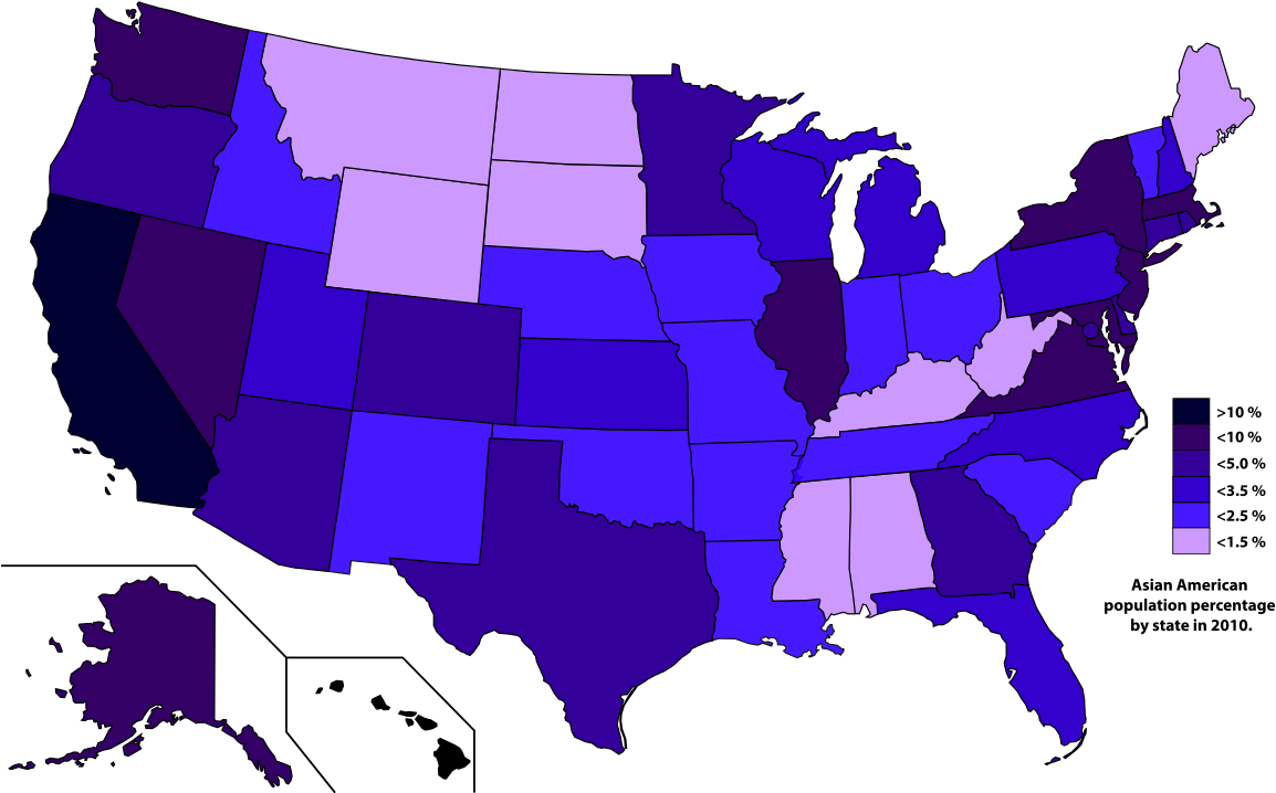 Demographics Of Asian Americans Wikipedia Us Racial Clipart (1200x756), Png Download