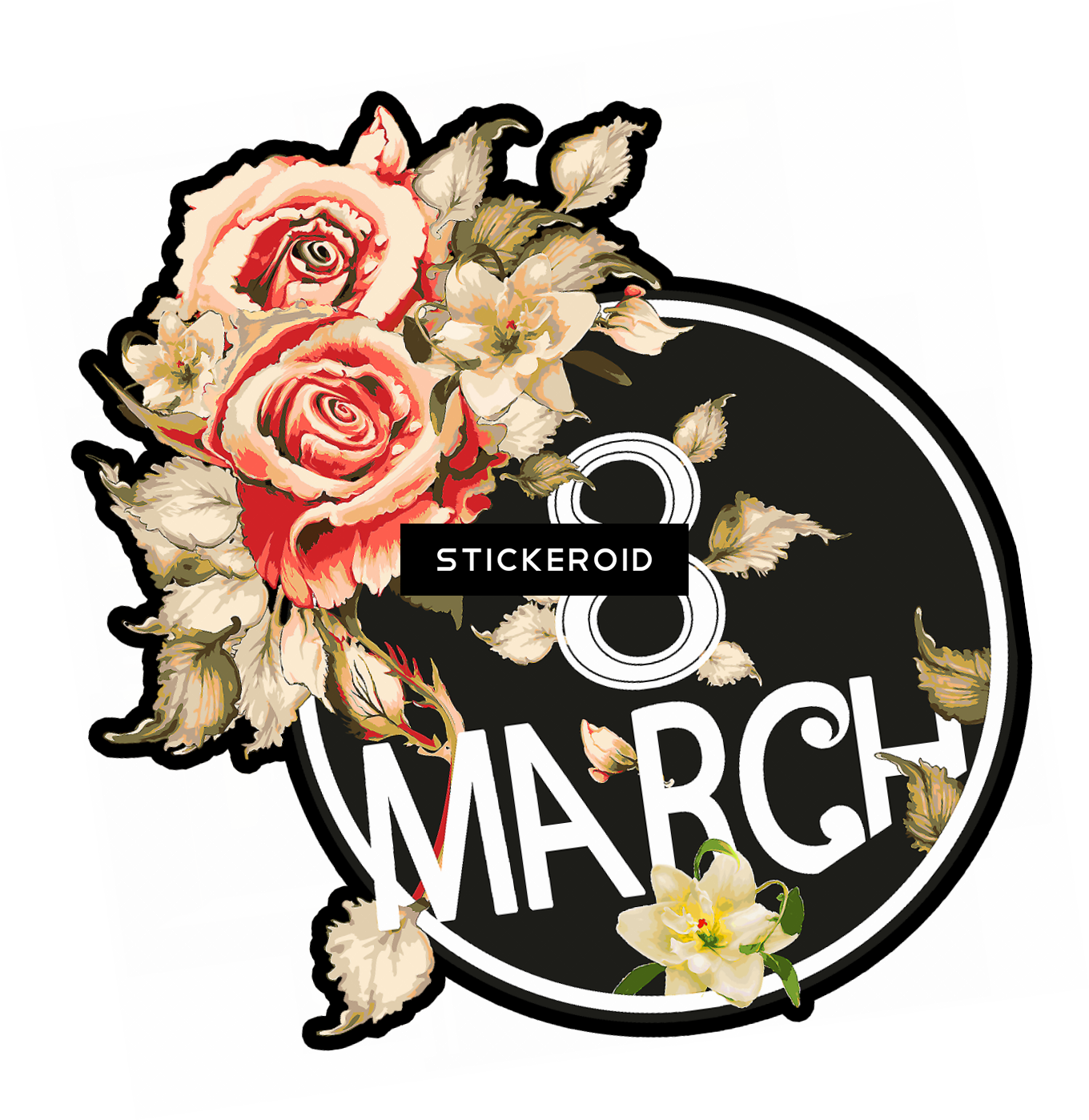 8 March Womday - Hybrid Tea Rose Clipart (1360x1399), Png Download