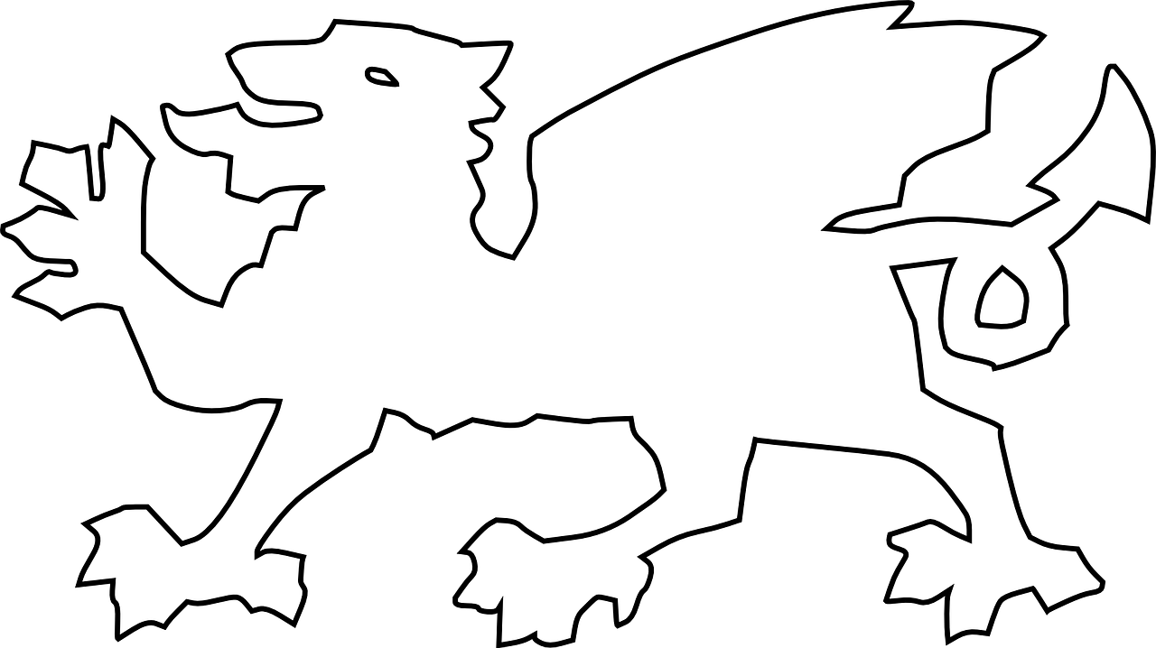 Dragon Coat Of Arms Welsh Clipart (1280x718), Png Download