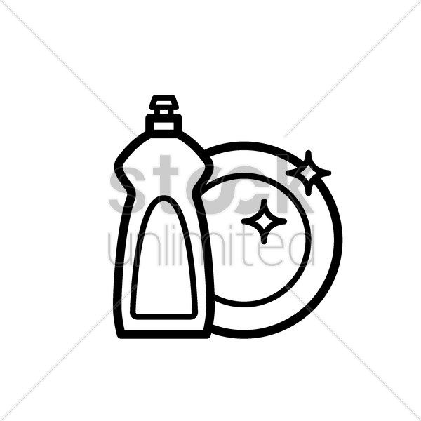 Dishwasher Clipart Transparent - Detergent Clipart Black And White - Png Download (600x600), Png Download