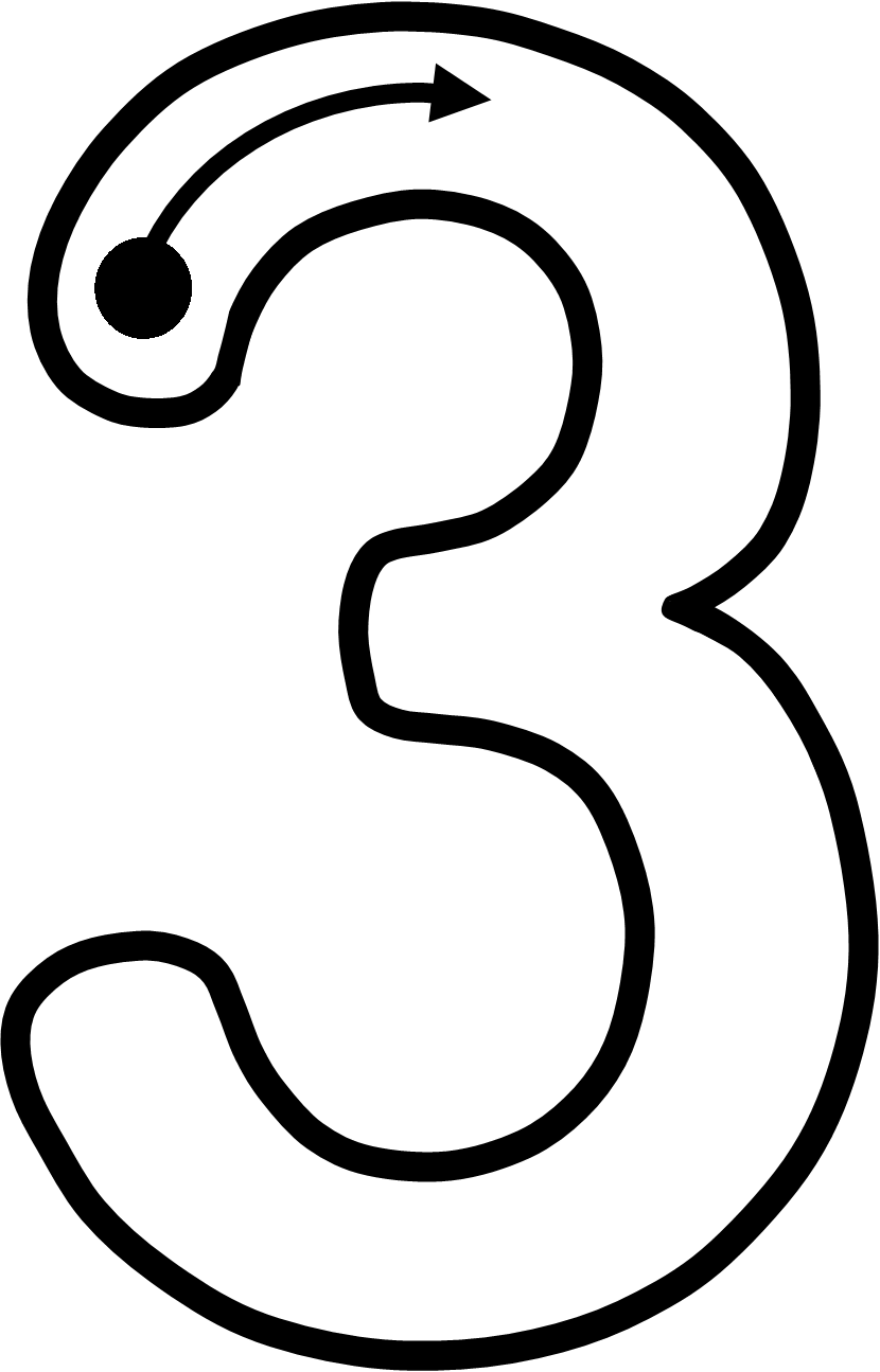 Matemáticas Y Mesas De Luz Motricidad Fina Y Números - Numeral 3 Para Colorir Clipart (830x1295), Png Download