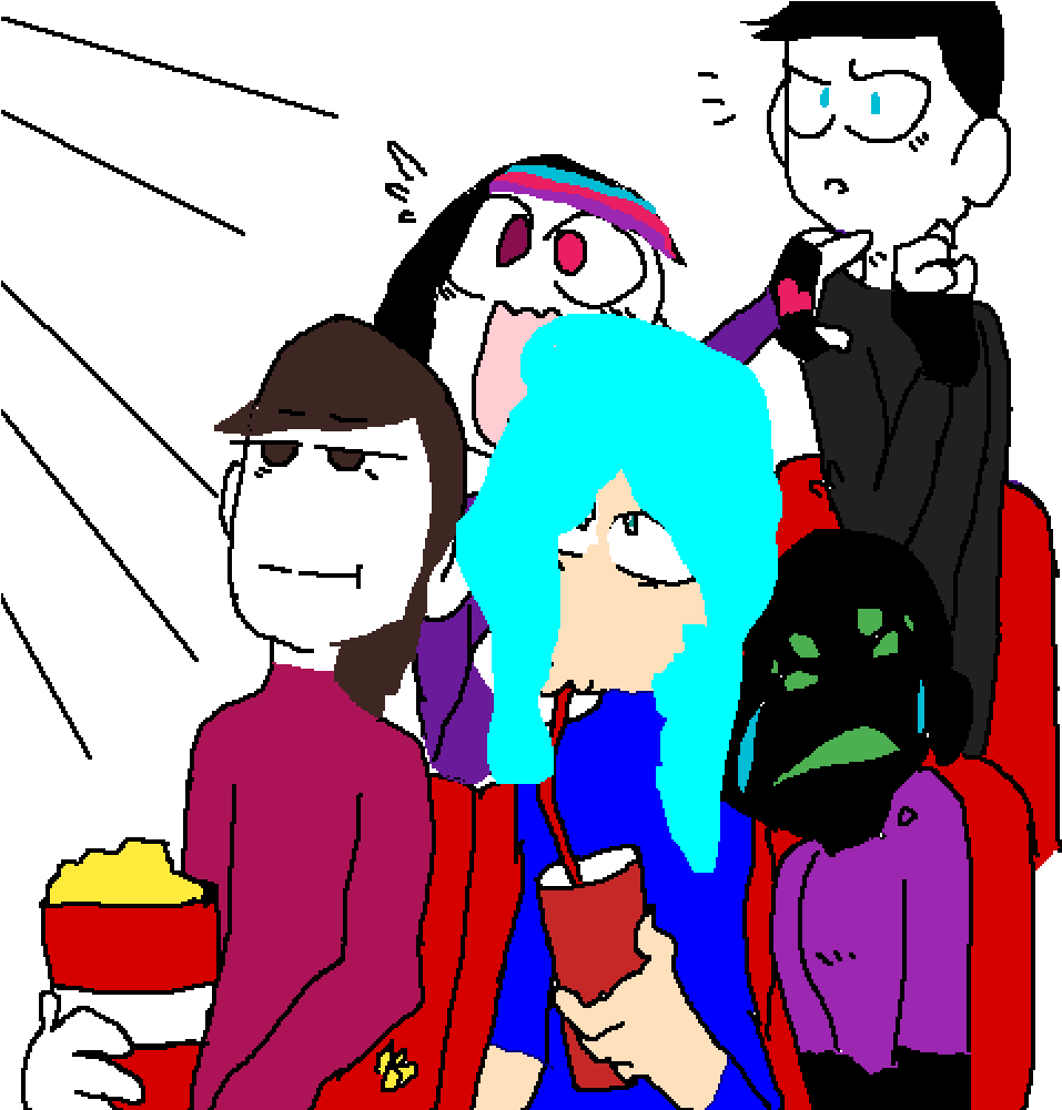 Movie Day With My Friends - Cartoon Clipart (1000x1000), Png Download