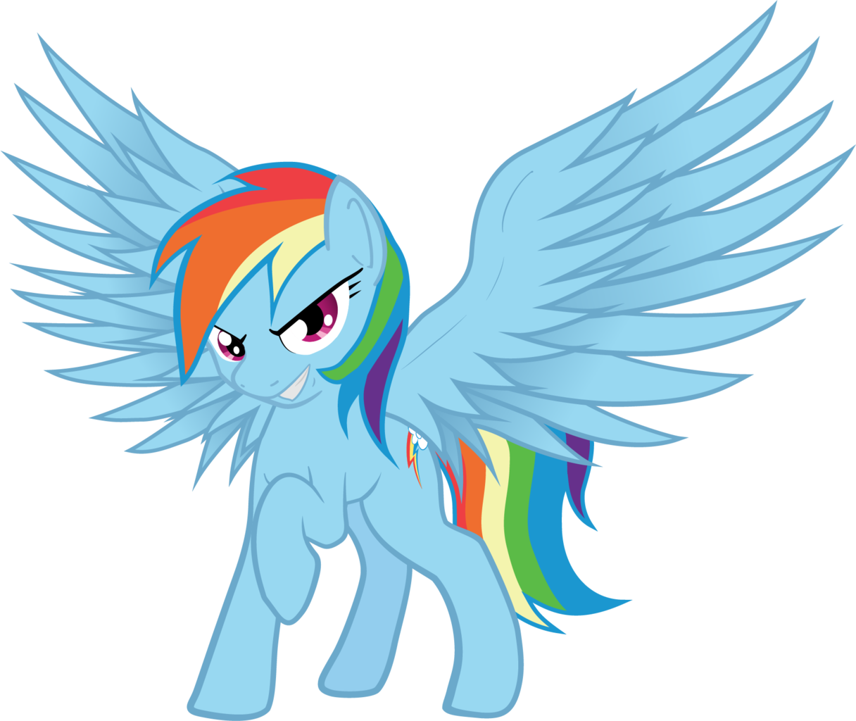 Marker, Female, Mare, Pegasus, Pony, Rainbow Dash, - Rainbow Dash Spread Wings Clipart (1216x1024), Png Download