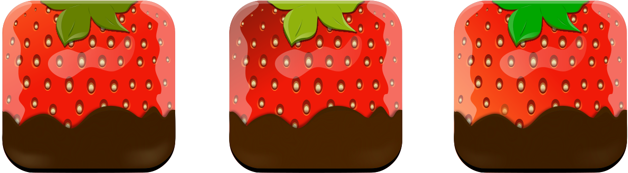 3er Strawberry Icon With Chocolate Clipart (2400x2400), Png Download