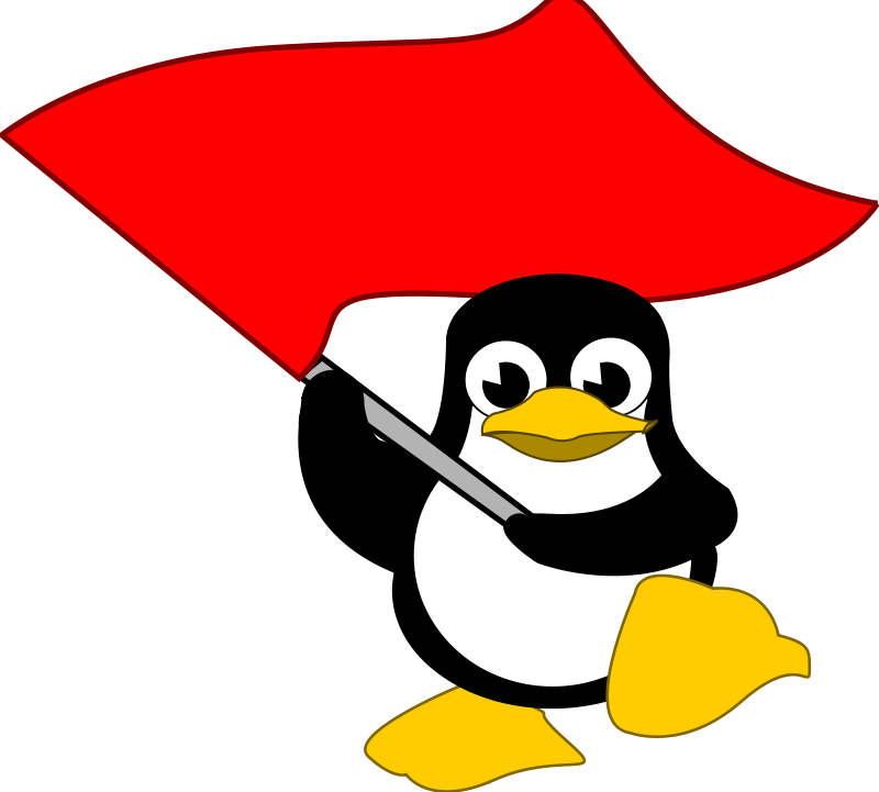 Penguin Waving Flag Clipart (800x721), Png Download