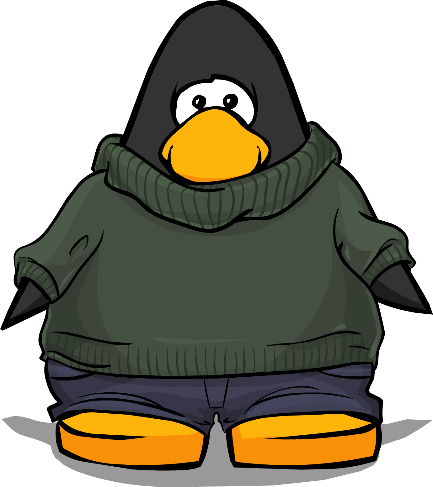 Green Turtleneck Card - Club Penguin Turtleneck Clipart (1380x1554), Png Download