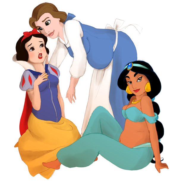Belle, Jasmine And Snow White By Yummy Tummy On Deviantart - Jasmine And Snow White Clipart (600x675), Png Download