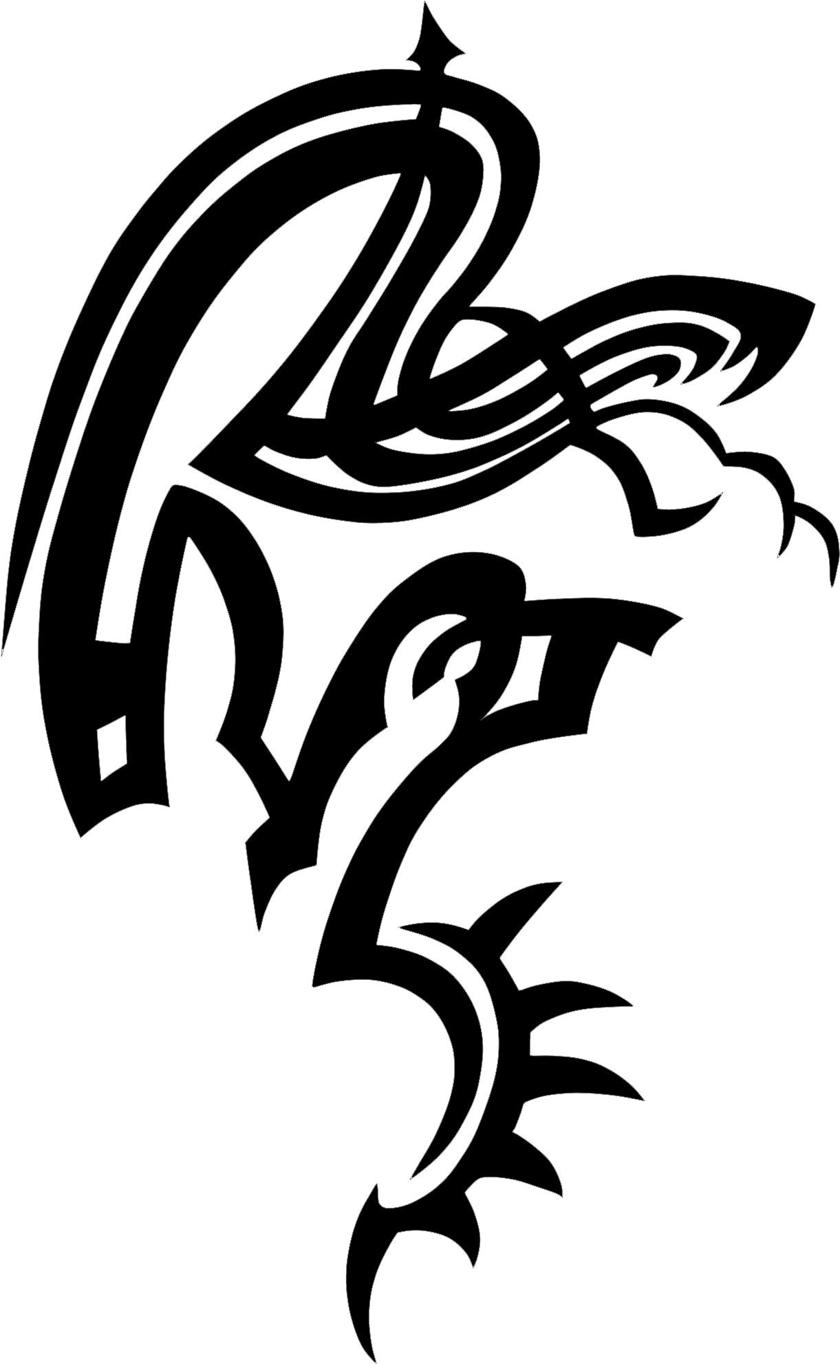 Snake Tattoo Transparent - Snake Tribal Transparent Background Clipart (1301x2044), Png Download