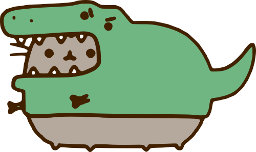Pusheen And Costume, Pusheen And Costume - Pusheen Cat T Rex Clipart (500x298), Png Download